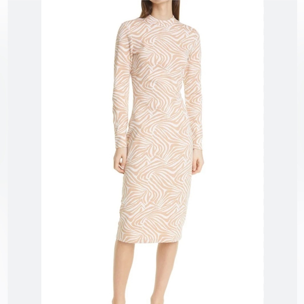 Ted Baker London Villani Zebra Print Midi Dress Size 2/S/6US